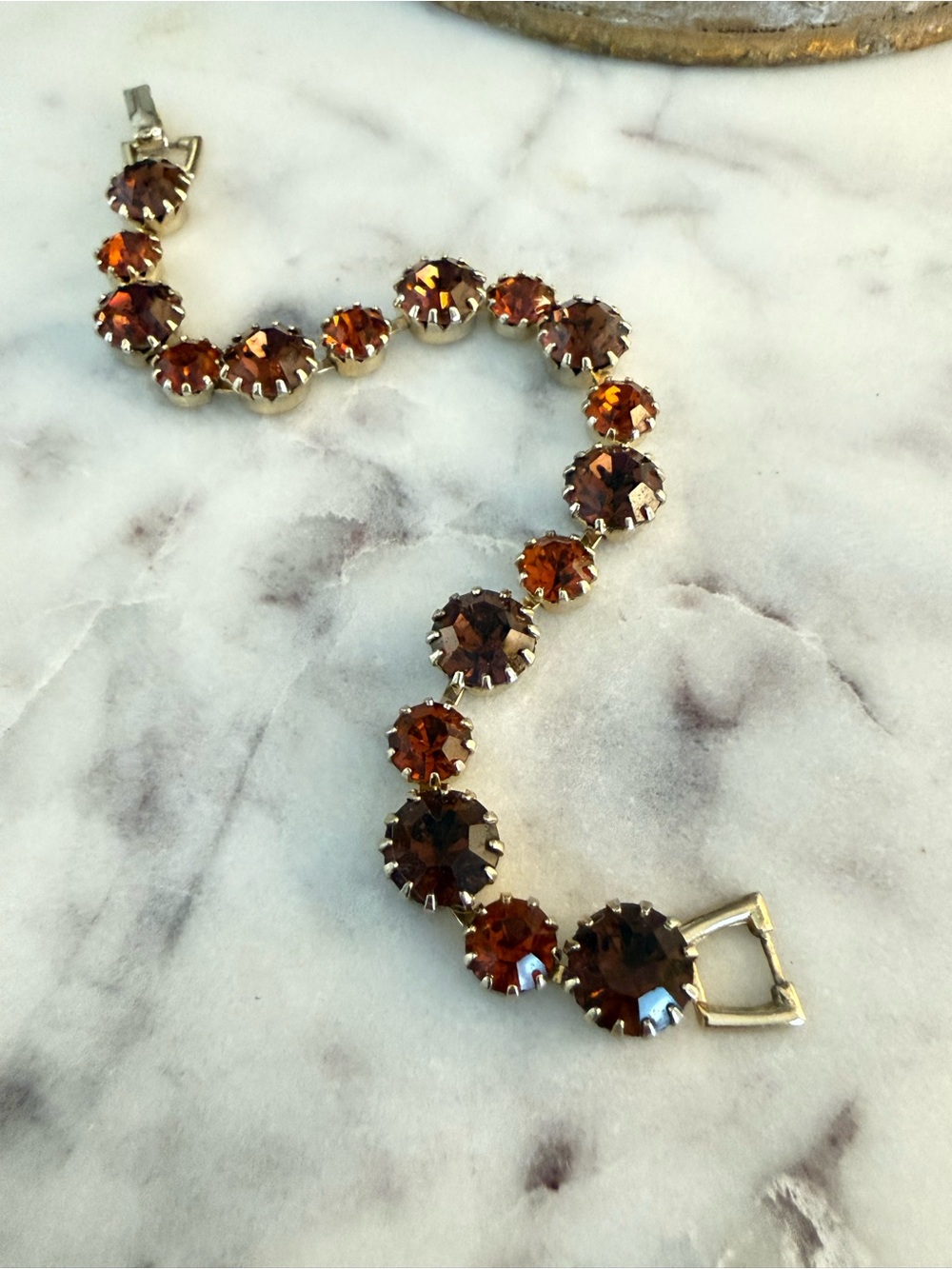 Vintage Weiss Fire Topaz Crystal Bracelet